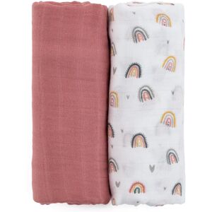 Petite&Mars; Misty couches en tissu Rose Rainbows 120 x 120 cm 2 pcs