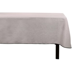 Vente-unique.com Nappe en coton et lin a bordure noire - 170 x 300 cm - Taupe - BORINA