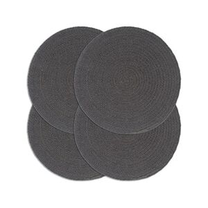 VIDAXL Napperons 4 pcs Gris foncé Plain 38 cm Rond Coton - Publicité