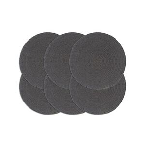 VIDAXL Napperons 6 pcs Gris foncé Plain 38 cm Rond Coton - Publicité