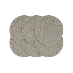 VIDAXL Napperons 6 pcs Gris Plain 38 cm Rond Coton - Publicité