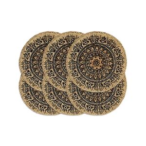 VIDAXL Napperons 6 pcs Bleu foncé 38 cm Rond Jute - Publicité