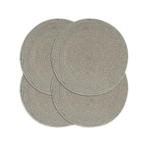 VIDAXL Napperons 4 pcs Gris Plain 38 cm Rond Coton - Publicité