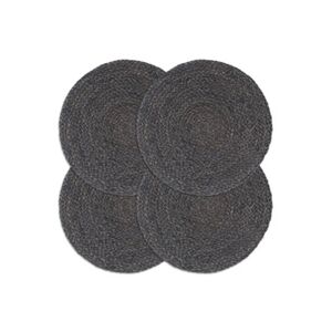 VIDAXL Napperons 4 pcs Gris foncé Plain 38 cm Rond Jute - Publicité