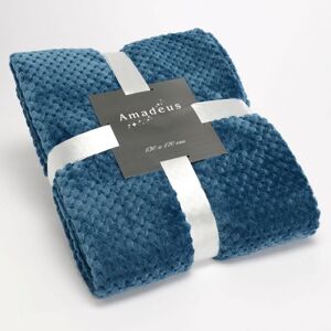 Amadeus Plaid Damier 130x170 Bleu Nuit - Publicité