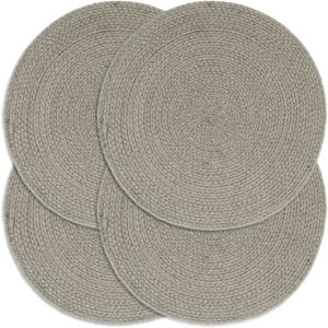 Vidaxl Napperons 4 Pcs Gris Plain 38 Cm Rond Coton - Publicité