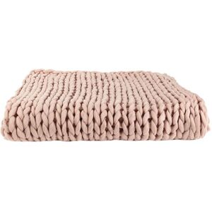 Plaid Grosse Maille - Chunky - 120 X 150 Cm - Rose - Publicité