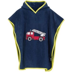 Playshoes Poncho de bain enfant eponge pompier bleu marine