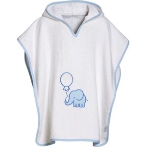 Playshoes Poncho de bain enfant eponge elephant blanc-bleu