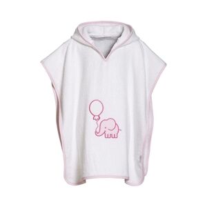 Playshoes Poncho de bain enfant éponge éléphant blanc-rose L