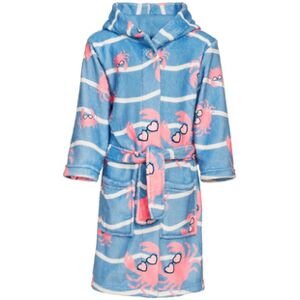 Playshoes Peignoir de bain enfant polaire crabe bleu/rose