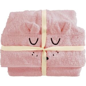 Alvi® Poncho de bain enfant Faces rose 60x60 cm