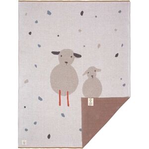 Plaid enfant mailles petit mouton de ferme 80x100 cm