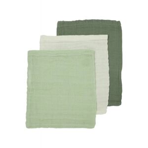 MEYCO Gant de toilette enfant mousseline uni Offwhite/Soft Green/Forest Green...