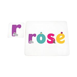 Little Helper Napperon avec Coaster Style Illustratif Coloré avec le Nom de Jeune Fille Rose - Publicité