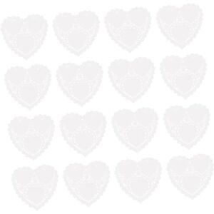 UPKOCH 200 Feuilles 4 Coeur Napperons Coeur Napperons Mini Dentelle Napperons Dentelle Nappe Jetable Nappe Mini Cupcake Dentelle Papier Napperons Coeur Gâteau Pad Dentelle Gâteau - Publicité