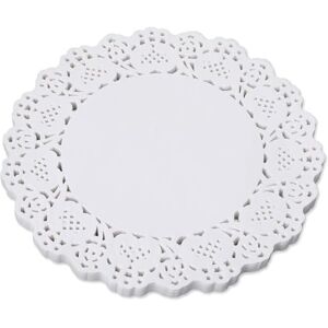 YSTrillion Dentelle Napperons Papier 150 Pièces Dentelle Napperons Papier Blanc,Napperon Papier Rond pour Fête de Famille Ou Table De Mariage Décoration 4,5 - Publicité