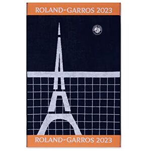 ROLAND GARROS Serviette Joueur Édition 2023 Tour Eiffel Absorbante 100% Coton Marine 70 x 105 cm - Publicité