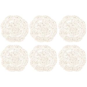 Cabilock 6 Pcs Crochet Dentelle Napperons Ronde Dentelle Napperon À La Main Vintage Napperons Coton Crochet Dessous De Verre Ronde Dentelle Napperons Table Décoration 10 Cm - Publicité