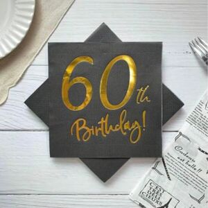 13 di Ilaria 60 ans • Serviettes en papier jetables noires pour anniversaire avec nom de l'année • Âge - Publicité