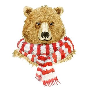 Fasana Lot de 20 serviettes en papier avec motif ours de Noël en vêtements de Noël 33 x 33 cm - Publicité