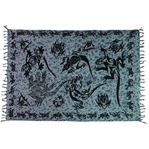 Ciffre Sarong Pareo Jupe enveloppante Linge de Plage Serviette enveloppante + Boucle Gecko Gris - Publicité