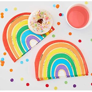 Ginger Ray - Serviettes de Table pour fête 16 Paquet, Rainbow Shaped Gold Foiled Paper, doré - Publicité