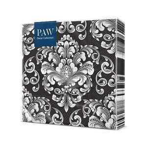 PAW Serviette Papier 3 Plis (33 x 33 cm) I Lot de 20 I Mariages, baptêmes, anniversaires Noir I La décoration de table parfaite pour les grandes occasions (Beautiful Moments black) - Publicité