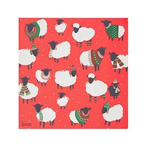 Talking Tables Paquet de 20 Mouton   Serviettes en papier rouge, lendemain de Noël, le dîner d'hiver, le découpage, BC-SHEEP-NAPKIN, 33 cm - Publicité