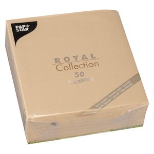 Papstar Serviette de table sable en ouate Royal Collection non tissé 40 x 40 cm - Paquet de 50