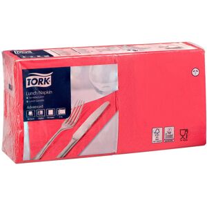 Tork Serviette de table en ouate Tork Lunch 33 x 33 cm, rouge - Paquet de 200