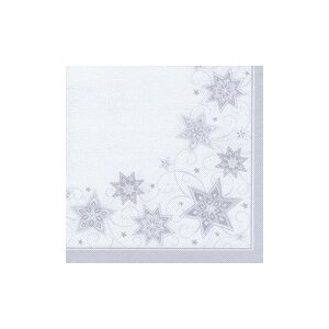 Papstar Serviette à motif de Noël 'Just Stars', blanc - Lot de 4