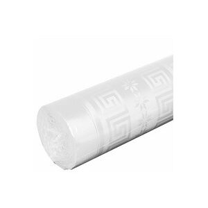 Nappe en rouleau papier damassé - 100x1,18m - Blanc - Lot de 4