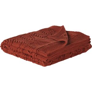 Maisons du Monde Plaid en coton tressé motif en relief terracotta 130x170 Rouge 130x170cm