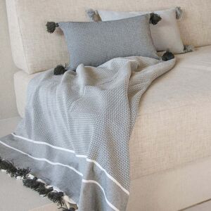 Febronie Plaid coton 130x170 gris moyen