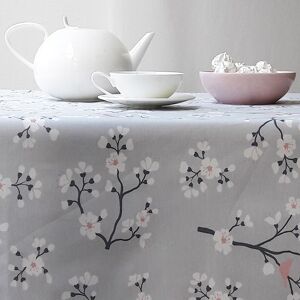 Fleur de Soleil Nappe en coton enduit rose rectangle 160 x 300 cm