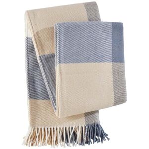 Madura - Plaid LIVIA Glacier en coton (Motif Graphique) - 180x280 cm Bleu 180x280cm