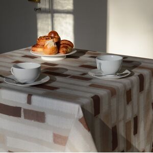 Fleur de Soleil Nappe en coton enduit chocolat rectangle 160 x 240 cm