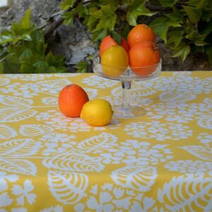 Fleur de Soleil Nappe en coton enduit jaune rectangle 160 x 300 cm