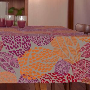 Fleur de Soleil Nappe enduite prune ronde diam 160 cm