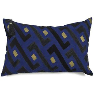 Lo de Manuela Coussin en lin pur lave Mali bleu 40x60