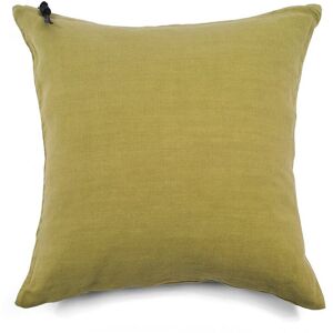 Lo de Manuela L'ESSENTIEL - Coussin Lin pur lave Vert Citron 45x45