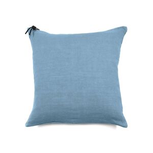 Lo de Manuela L'ESSENTIEL - Coussin Lin pur lave Turquoise 45x45