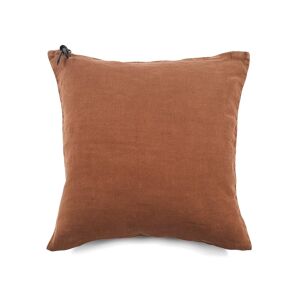 Lo de Manuela L'ESSENTIEL - Coussin Lin pur lave Terre cuite 45x45