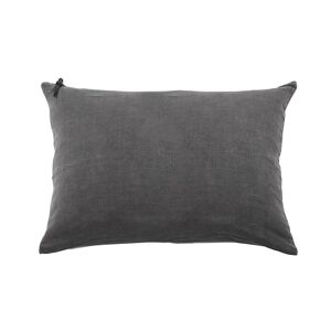 Lo de Manuela L'ESSENTIEL - Coussin Lin pur lave Gris Plomb 50x70