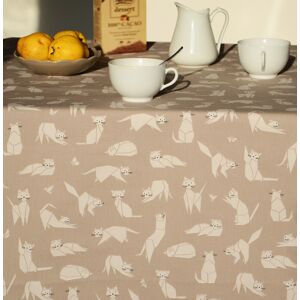 Fleur de Soleil Nappe en coton enduit taupe rectangle 160 x 300 cm