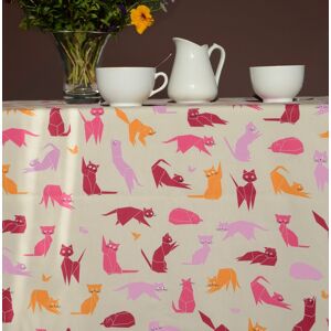 Fleur de Soleil Nappe en coton enduit orange rectangle 160 x 300 cm