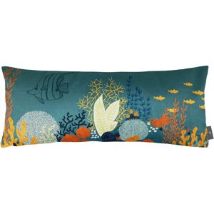 ART Coussin imprimé la jungle marine made in france bleu 22x58 - Publicité