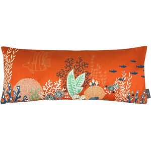 ART Coussin imprimé la jungle marine made in france orange 22x58 - Publicité