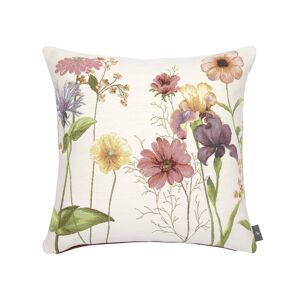 Art de Lys Coussin tapisserie giverny multi fleurs made in france blanc 48x48 Blanc 48x48x48cm